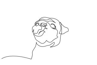 Friendly Dog Face in One Line: Simple Expressions in Art