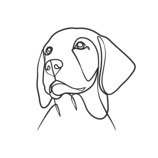 Dog Head "Continuous Line Dog Head Sketch: A Simple Technique to Capture Pet Features"