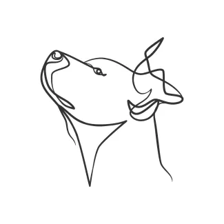 Dog Head "Single Line Dog Head Sketch: A Simple Way to Illustrate Pet Expressions"