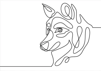 "One-Line Drawing of a Dog’s Head: Simple Art for Capturing Canine Charm"