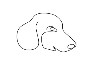 Dog Head One Line Drawing of a Dog’s Head: Learn Expression and Shape in Simple Pet Art
