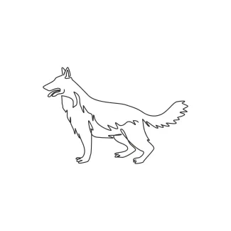 German Shorthaired Pointer "One Line German Shorthaired Pointer Drawing: Capturing Energy and Athleticism with Minimalist Art"