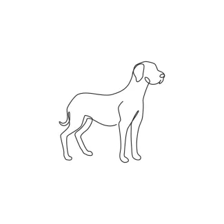 Great Dane "One Line Great Dane Drawing: Expressing Elegance and Power with Minimalist Techniques"