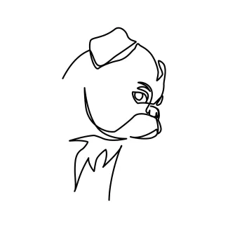 "Fun One-Line Drawing of Pugs: A Great Way to Sketch Happy Dogs"
