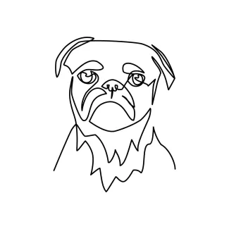 "Easy One-Line Drawing of a Pug: Fun and Simple Art for Kids"