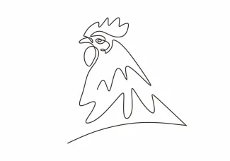 Simple Rooster Drawing in One Line: Creative Fun for Every Age