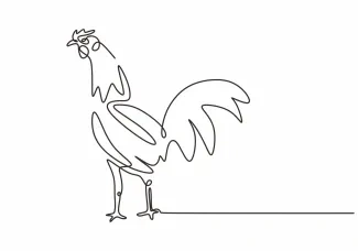 Rooster Learn One-Line Drawing with a Rooster: Great for All Skill Levels