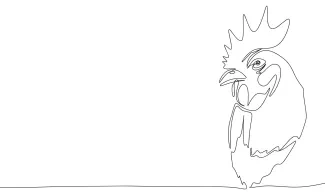 Rooster Simple One-Line Rooster Drawing: Learn to Sketch Bold Bird Shapes Easily