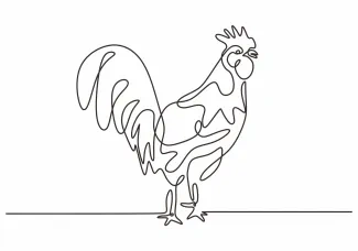 Rooster One-Line Rooster Drawing: Practice Animal Shapes in a Fun, Easy Way