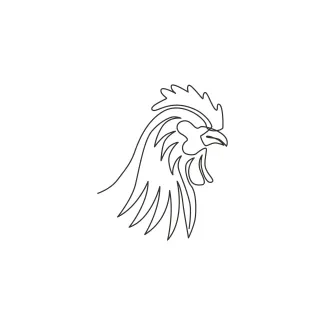 Rooster Quick One-Line Rooster Drawing: Build Animal Drawing Skills with Farmyard Birds