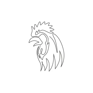 Rooster Beginner One-Line Rooster Drawing: Farm Bird Art with a Single Continuous Line
