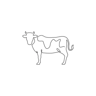 Cow Easy One-Line Cow Drawing: Practice Farm Animal Shapes with Simple Drawing Tools
