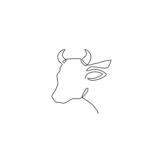 Cow Learn to Draw a Cow with One Line: Simple Art for Practicing Animal Outlines