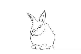Rabbit Simple Rabbit Drawing in One Line: Learn to Draw Popular Forest Animals