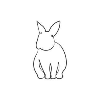 Rabbit Easy One-Line Rabbit Drawing: Great for Practicing Curved and Simple Lines