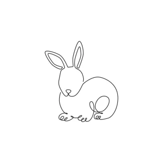 Rabbit Learn to Draw a Rabbit in One Line: Easy Art for Young and New Artists