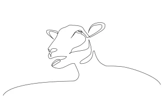 Sheep Easy One-Line Sheep Drawing: Practice Drawing Soft and Round Farm Animals