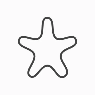 Simple sea star marine design Sea floor sea star drawing using a simple line technique