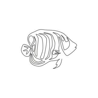 Funny regal angelfish Funny Regal Angelfish in One Line: Learn Sea Creature Shapes in a Fun New Way