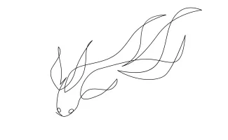 One-Line Koi Carp Drawing: Improve Curve Drawing with Simple Fish Art