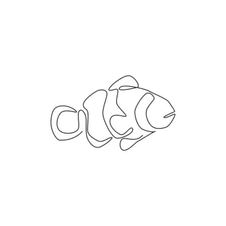 Cute clown fish Cute Clown Fish in One Line: Explore Friendly Shapes and Simple Ocean Drawing