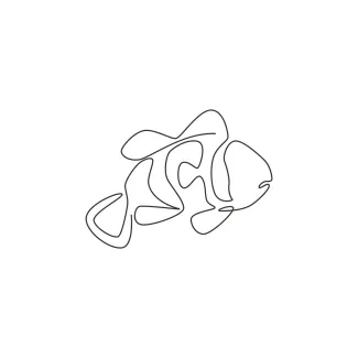 Funny clown fish Funny Clown Fish in One Line: Practice Lively Shapes and Silly Sea Animal Features