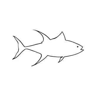 Fish One-Line Fish Drawing: Great for Practicing Basic Shapes and Balance