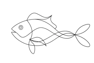 One-Line Drawing of a Fish: A Simple Way to Learn Movement in Shapes