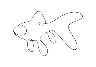 Goldfish One-Line Drawing: A Gentle Introduction to Animal Shapes