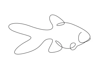 Simple Goldfish One-Line Sketch: Practice Smooth Curves and Balance