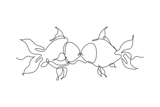 Two goldfishes Two Goldfish in One Line: Learn Mirrored Shapes with Simple, Side-by-Side Drawing