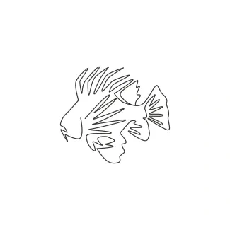 Terrifying lionfish Terrifying Lionfish in One Line: Explore Spiky Features in a Dramatic Sea Creature