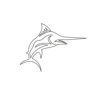 Giant marlin One-Line Giant Marlin Drawing: Explore Ocean Strength with a Long and Bold Shape