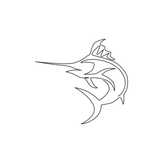 Big wild marlin One-Line Wild Marlin Drawing: Discover Shape Movement in a Powerful Ocean Fish