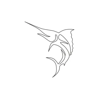 Giant marlin One-Line Giant Marlin Drawing: Learn Strong Angles in a Majestic Fish Design