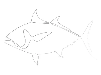Easy One-Line Salmon Drawing: Explore Marine Animal Forms with One Line
