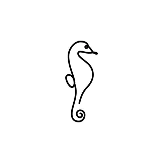 Seahorse Seahorse One-Line Drawing: Practice Vertical Curves and Tail Shapes