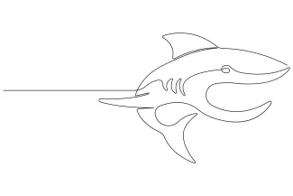 Shark One-Line Drawing: Practice Bold Animal Shapes in a Fun Sketch