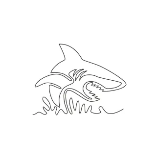 Shark One-Line Ocean Shark Drawing: Learn Simple Curves and Bold Animal Design