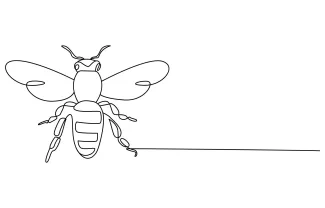 Honeybee "One Line Honeybee Sketch: Depicting Flight and Function with Minimalist Techniques"