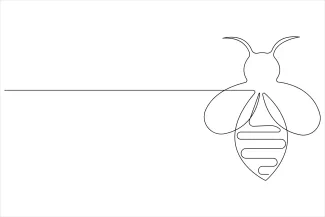 Honey Bee "One Line Honey Bee Illustration: Expressing Pollination and Elegance with Minimalist Techniques"