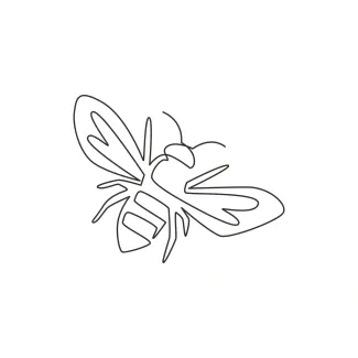 Bee One Line Drawing of a Bee That’s Fun and Easy for Beginners