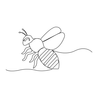 Bee Bee One Line Drawing for Easy Daily Art Practice