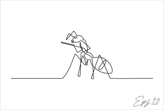 Ant One-Line Ant Drawing: Discover Body Segments and Leg Position Through Simple Lines