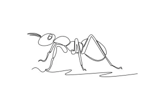 Ant Easy One-Line Ant Drawing: Practice Body Segments with Simple Shapes
