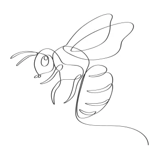 Honey bee One-Line Honey Bee Drawing: Learn Insect Form and Simplicity in One Step