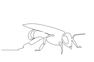 Easy One-Line Bee Drawing: Explore Round Shapes and Symmetry in Simple Form