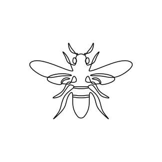 Bee One-Line Bee Drawing: Explore Insect Form with Simple Curves and Basic Shapes