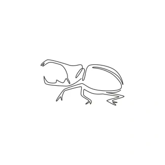 Funny beetle Funny Beetle in One Line: A Lighthearted Way to Explore Insect Drawing