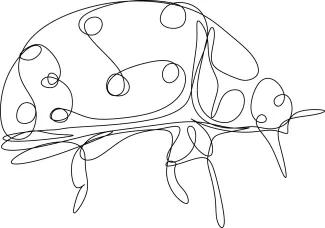 Ladybug Simple One-Line Ladybug Drawing: Learn Round Forms and Structure Easily